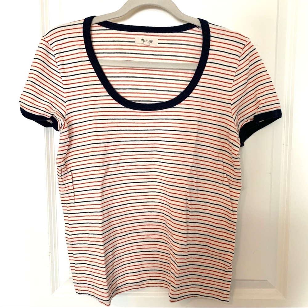 Madewell Top | Cotton Striped Ringer Tee Shirt